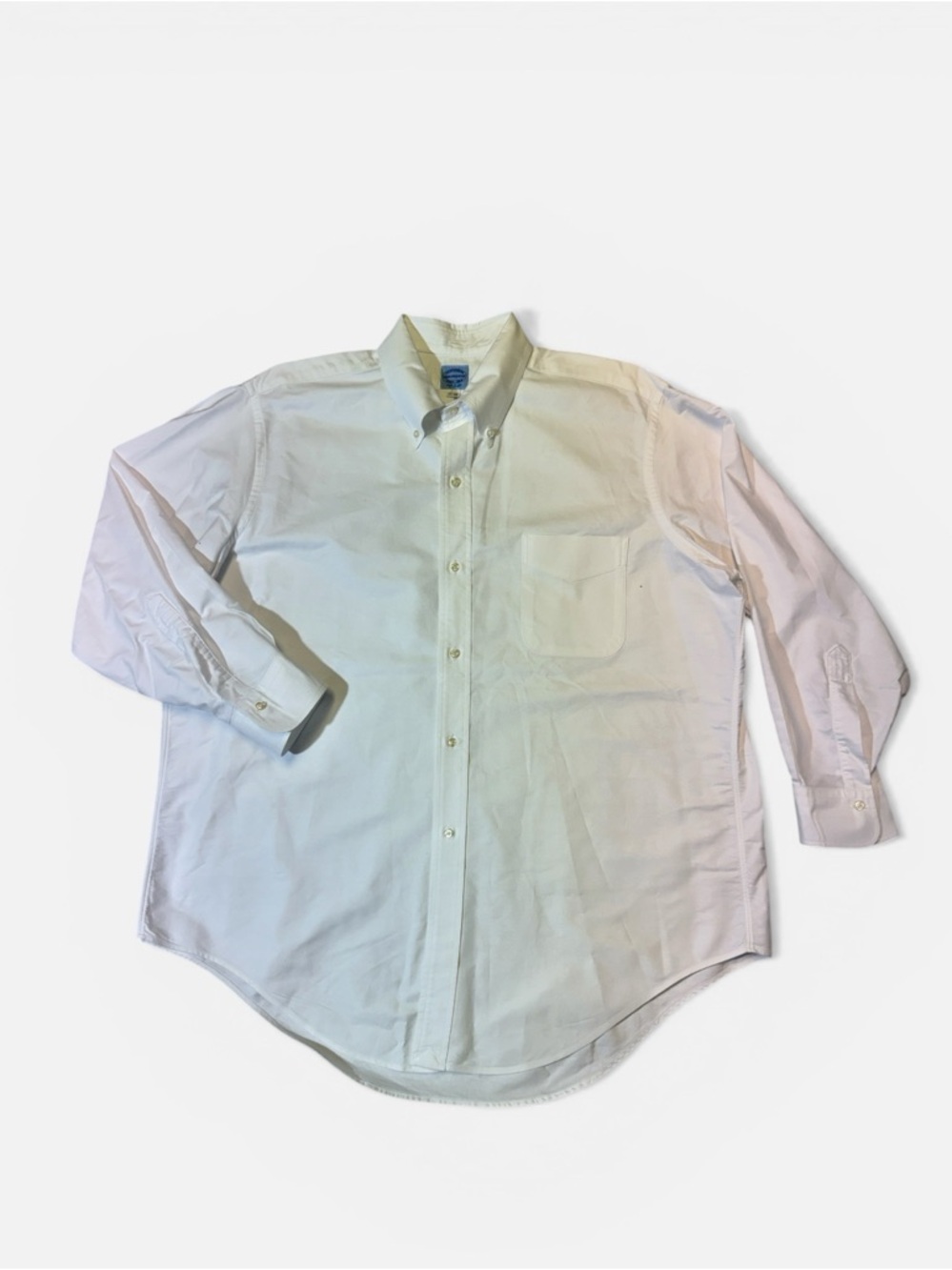 Mercer & Sons mens 17 32 solid white classic fit oxford cloth dress shirt EUC